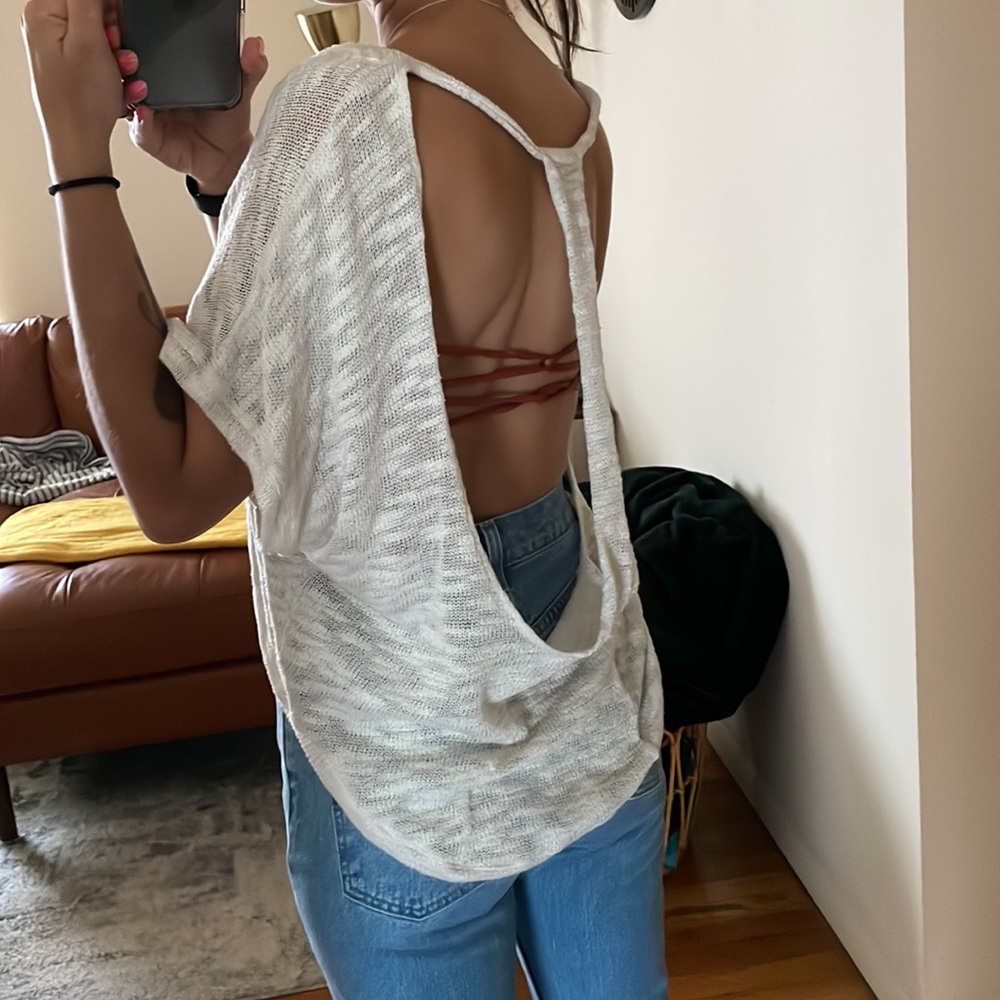 White small crochet top.